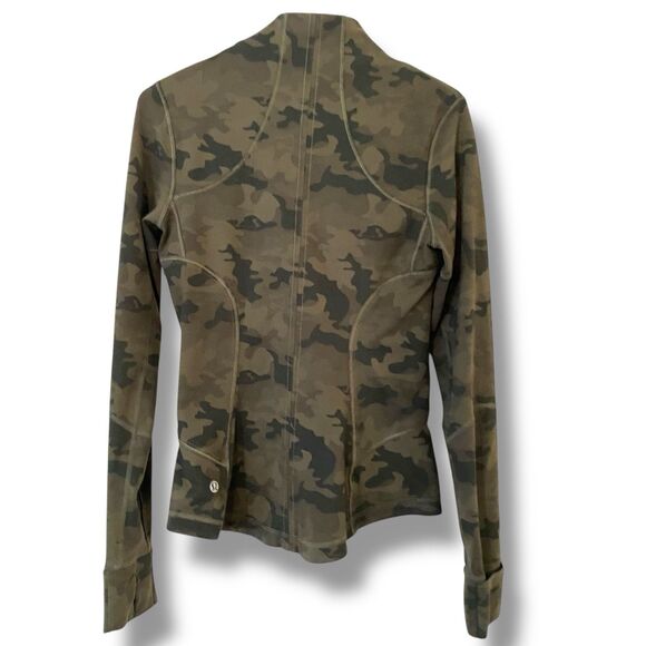 Lululemon Forme Full Zip Jacket Cuffins Savasana Camo Fatigue Green Size 6 - Picture 7 of 8